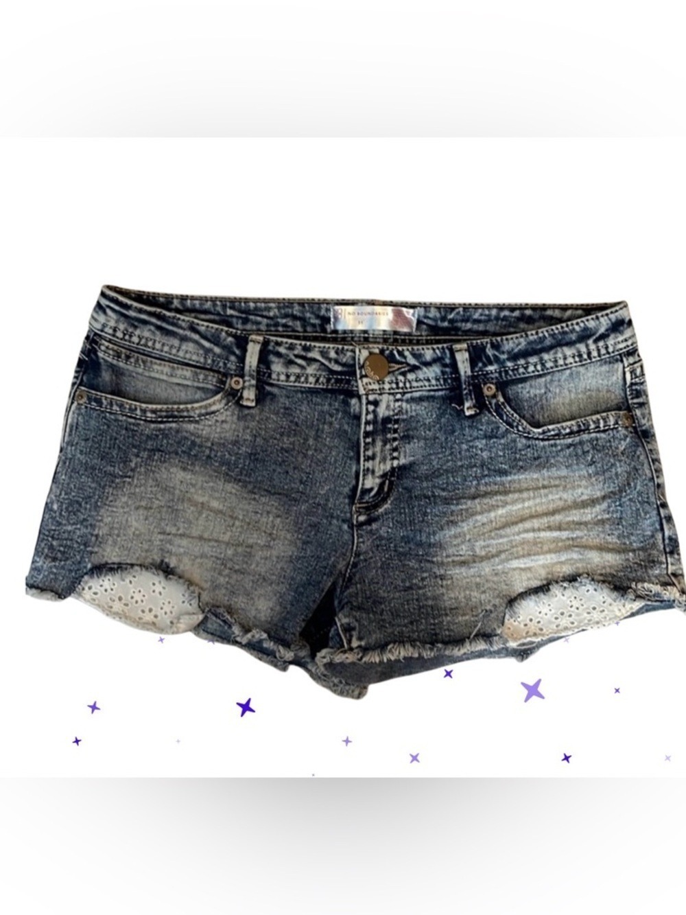 No Boundaries by Walmart Stores Women's Juniors Denim Shorts Size 32 Waist
